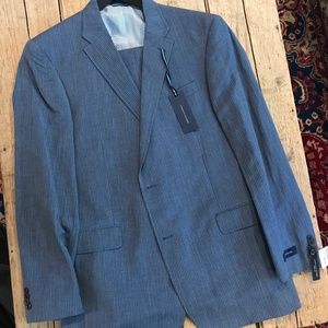Tommy Hilfiger linen wool pinstripe suit NWT 44L